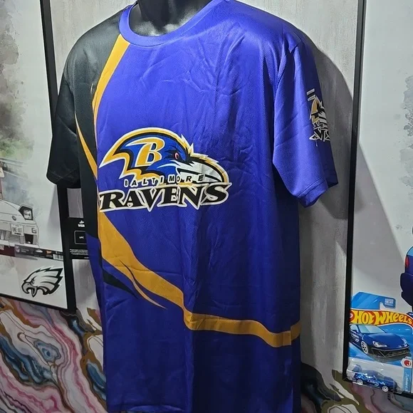 L Baltimore Ravens Custom Sublimated NFL Football Game Day Fan Jersey - Picture 2 of 8